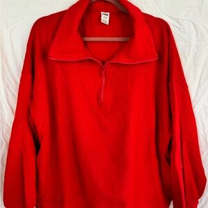 EUC PINK Victoria's Secret Red 1/4 zip Sz XL